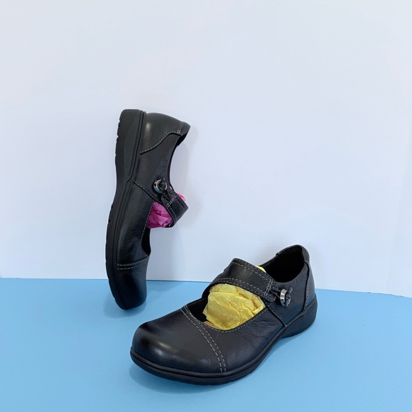 Clarks Shoes - Clarks Women Carleigh Jane Black Leather Mary Jane Shoes Size 9.5